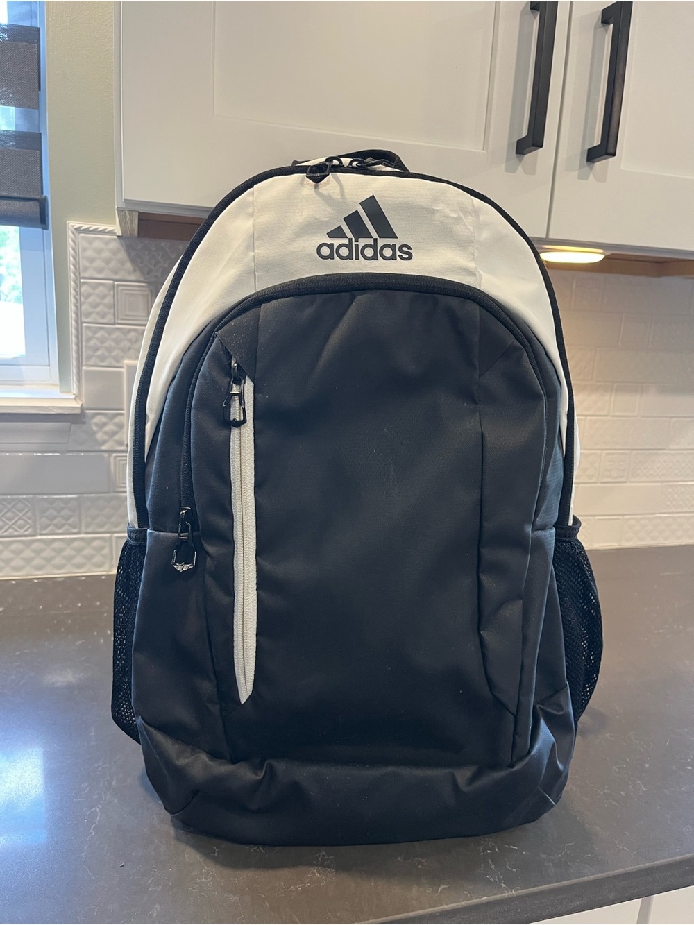 adidas Black and White Padded Everyday Backpack - Picture 3 of 9